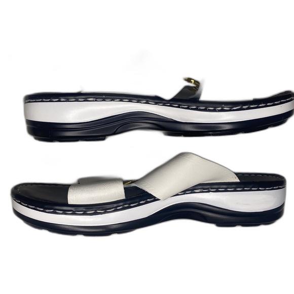 Italian Leather Handmade Sandals Men's Size 10 US Slip-On White Al Rabee - Picture 7 of 9